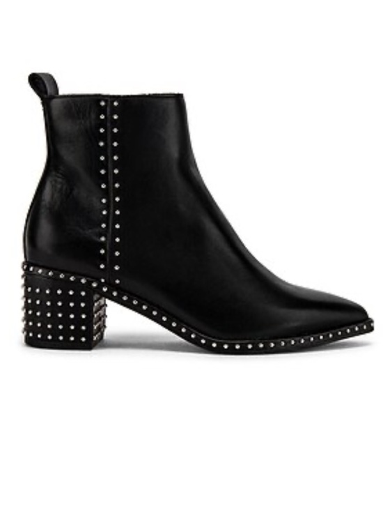 Dolce Vita Shoes - Dolce Vita Black Leather Ankle Booties with Studded Heel
